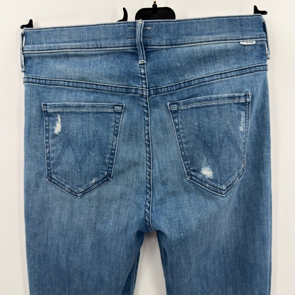 MOTHER The Stunner Ankle Fray Jeans Graffiti Girl Distressed Bleached Size 28‎ - Picture 9 of 9